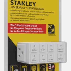 Stanley 3-prong Grounded Digital Countdown Timer w/Repeat function